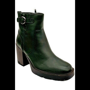Naturalizer Women's Wilde Leather Stack Heel Ankle Boots Pine Green - Medium